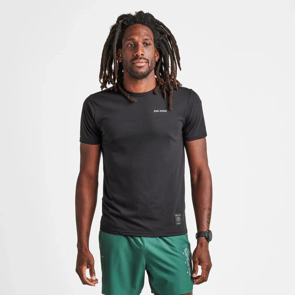 Roark Run Amok - Mathis Core Running Tee - black - teeshirt running hommes