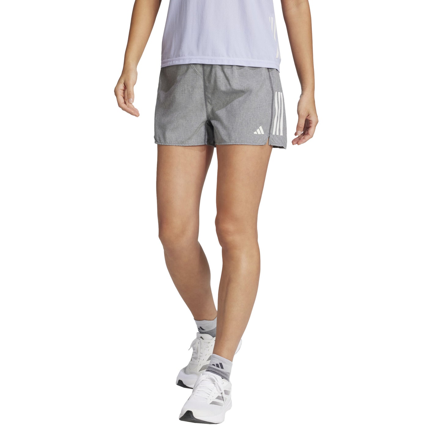 Adidas - Own The Run 4” Short - grey / white  - Short de running femmes