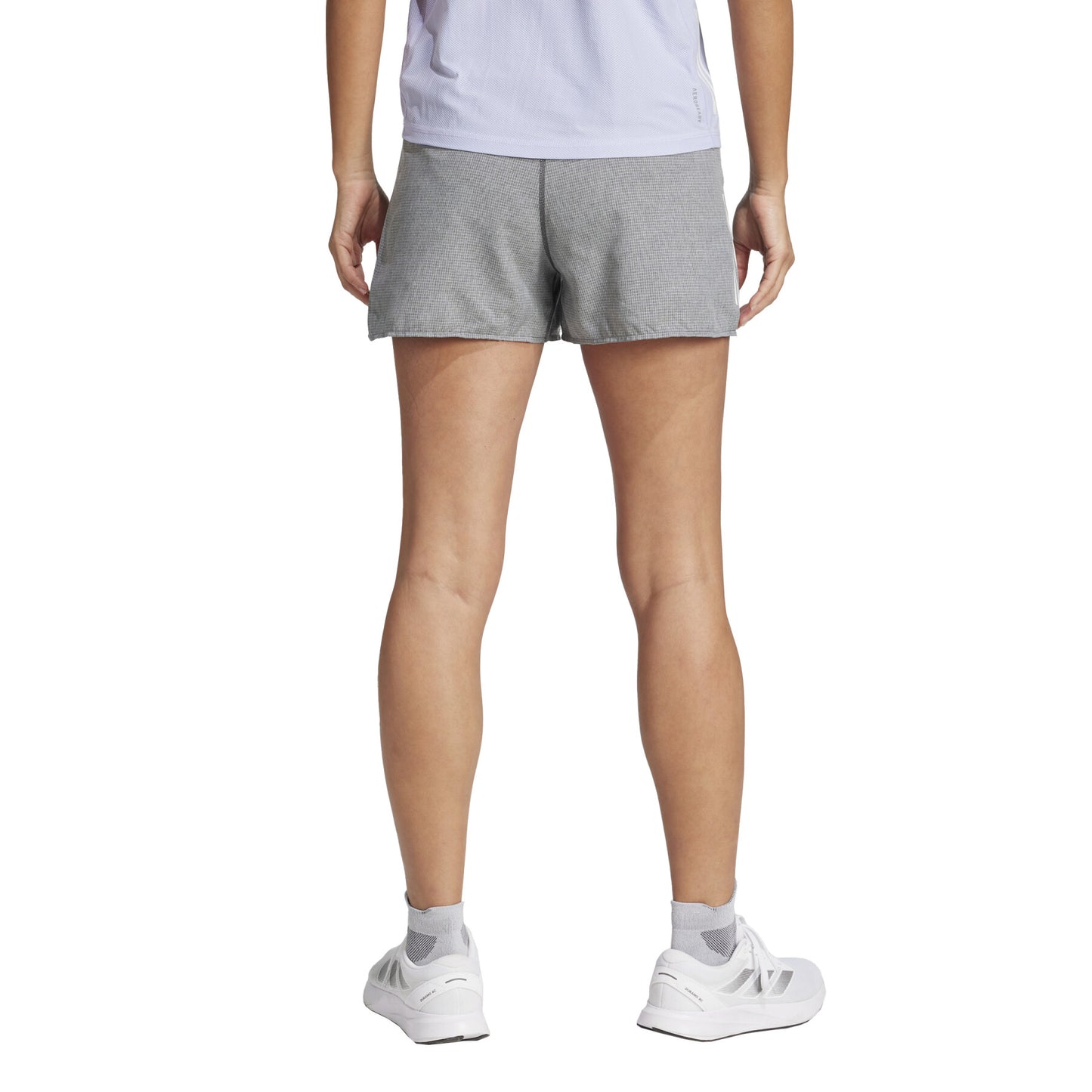 Adidas - Own The Run 4” Short - grey / white  - Short de running femmes