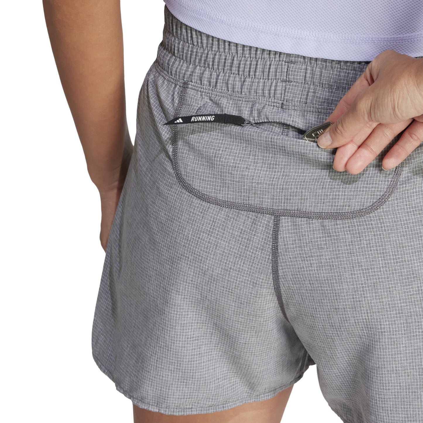 Adidas - Own The Run 4” Short - grey / white  - Short de running femmes