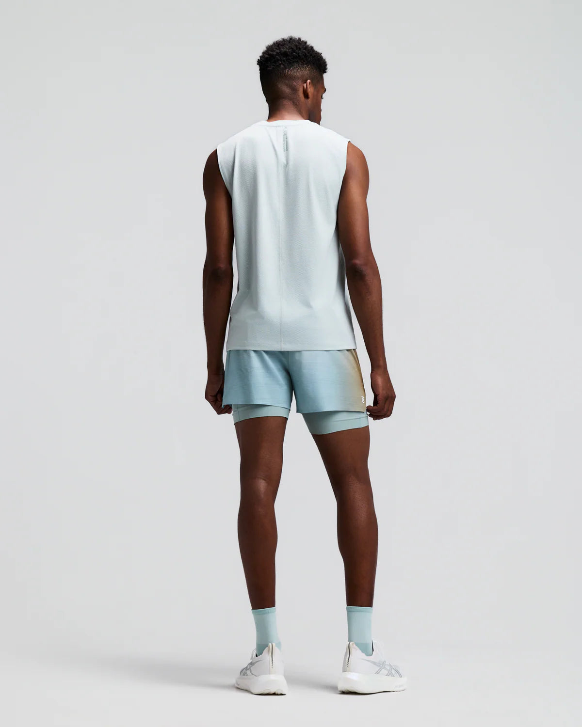 Bandit - Men’s COOLGRID™ 2-in-1 Run Short - lagoon multi - Short Running hommes