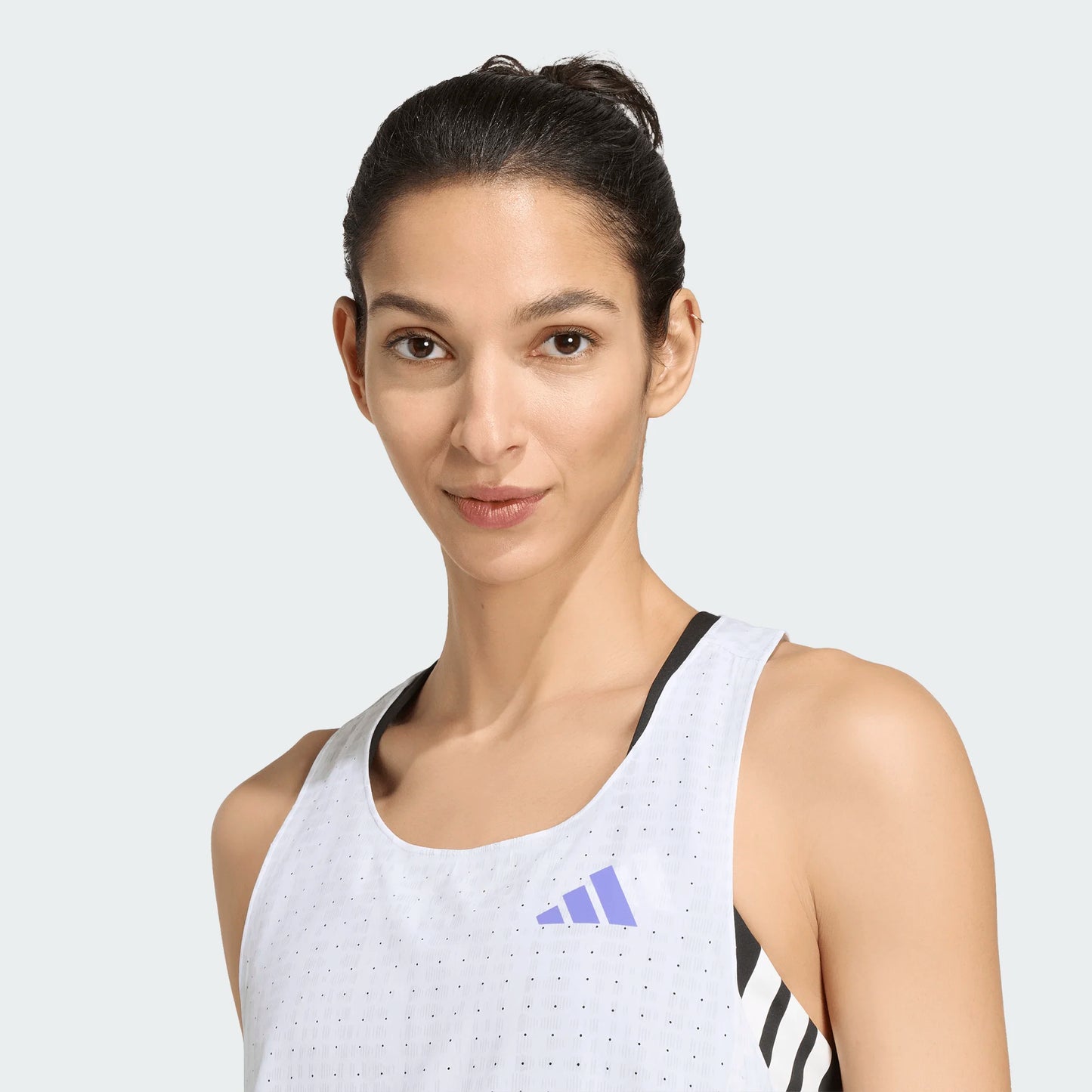 Adidas - Adizero Running Singlet -White / solar purple - débardeur running femmes