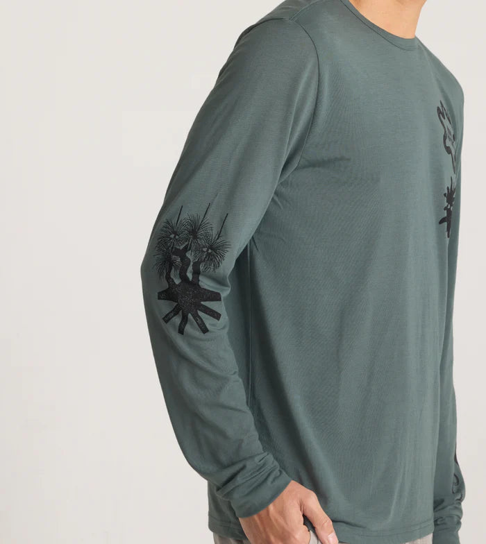 Roark Run Amok - Mathis Core LS Running Tee - forest - teeshirt running hommes