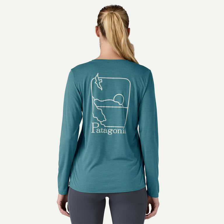 Patagonia - Women’s Long-Sleeved Capilene® Cool Daily Graphic Shirt Waters - Wetland Blue X-Dye - teeshirt running femmes