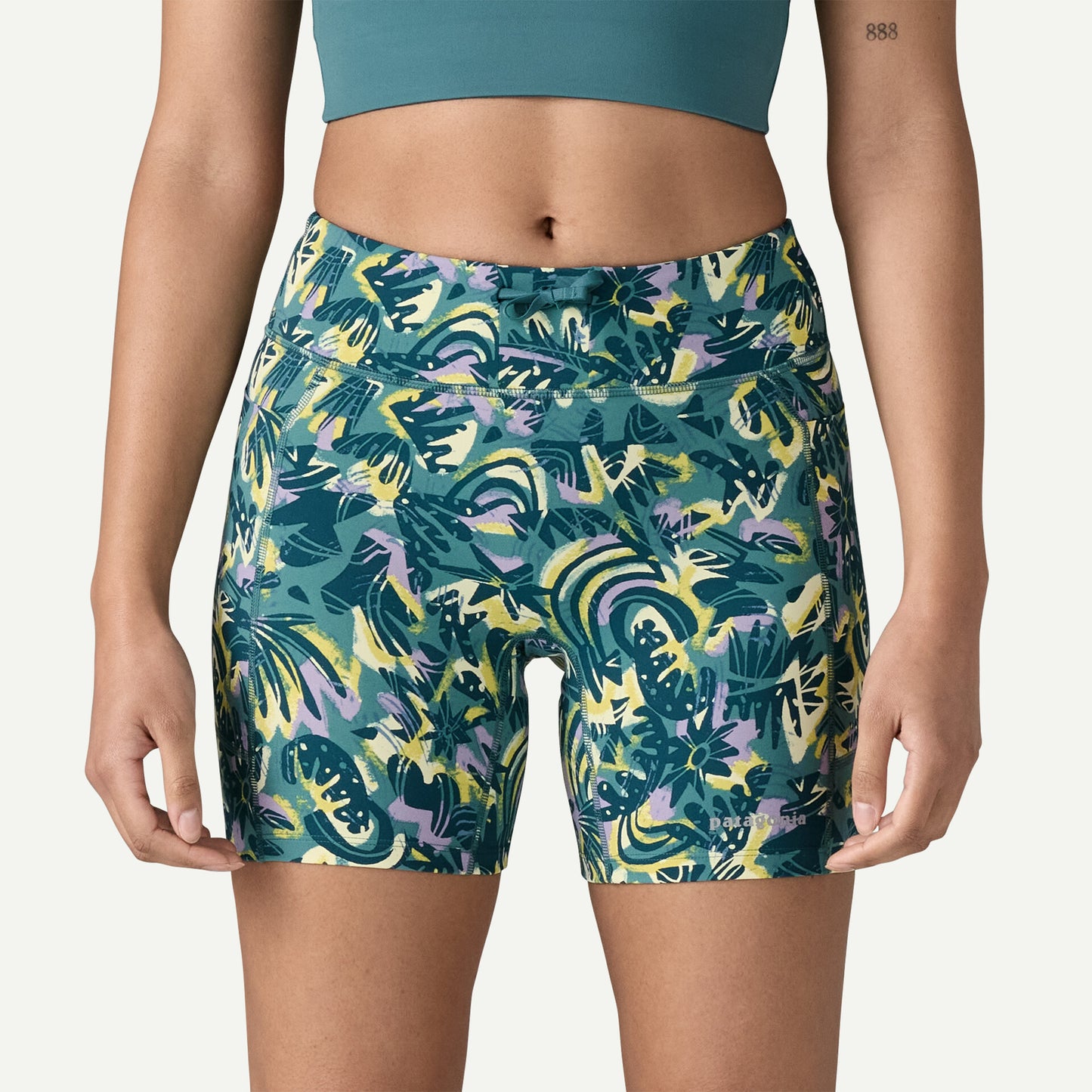 Patagonia - Women's Endless Run Shorts - 6" - Wild Botanist / Wetland Blue - Short pour femmes