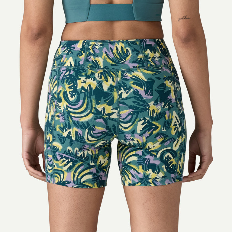 Patagonia - Women's Endless Run Shorts - 6" - Wild Botanist / Wetland Blue - Short pour femmes