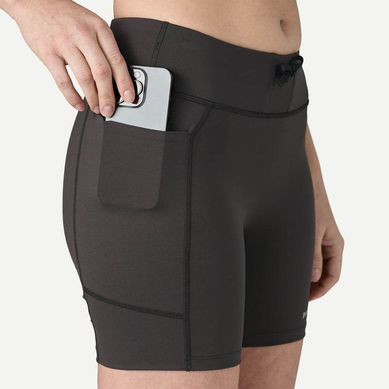 Patagonia - Women's Endless Run Shorts - 6" - Wild Botanist / Wetland Blue - Short pour femmes