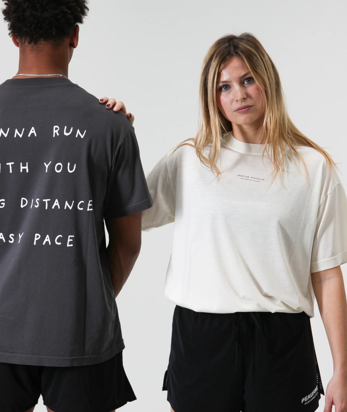 Peaufine Athletics - Wood T-shirt™ Wanna Run - off white - Teeshirt Running Hommes
