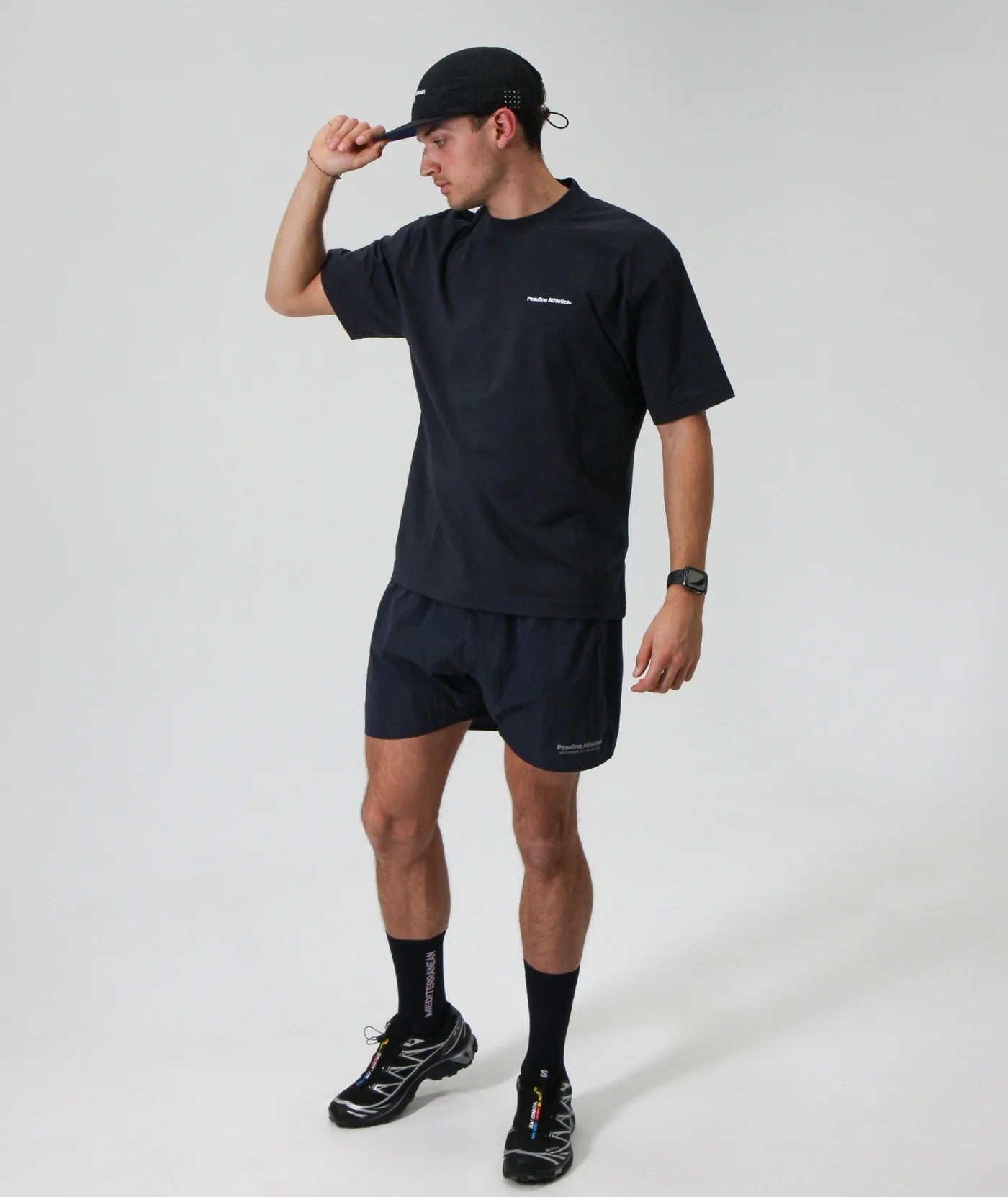 Peaufine Athletics - Oversize Organic T-shirt Mediterranean Running Club - navy - Teeshirt Hommes