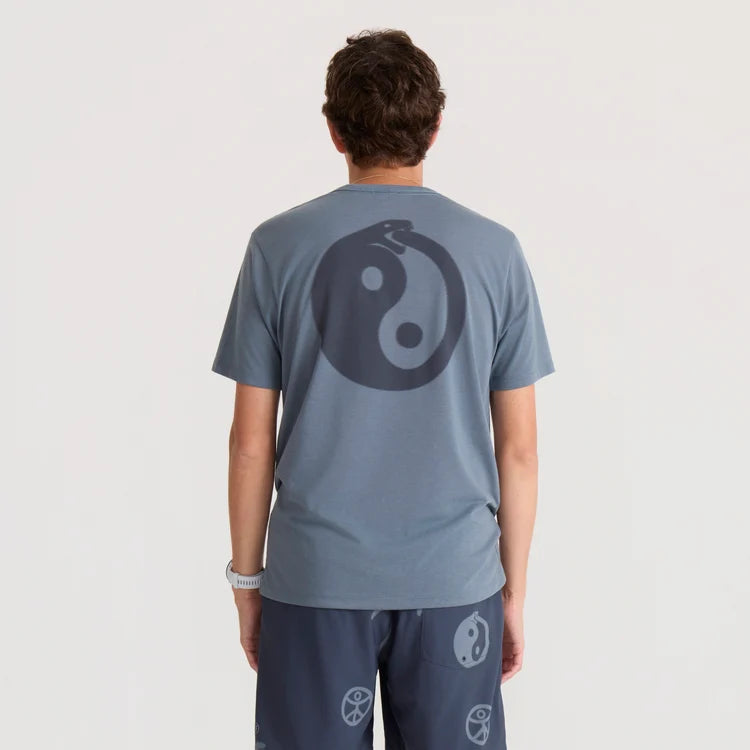 Roark - Mathis Active Graphic Tee - slate - teeshirt running hommes