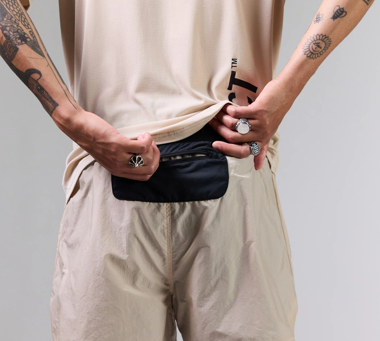 Act Running - BioRip Short 2 en 1 - beige - Short running hommes