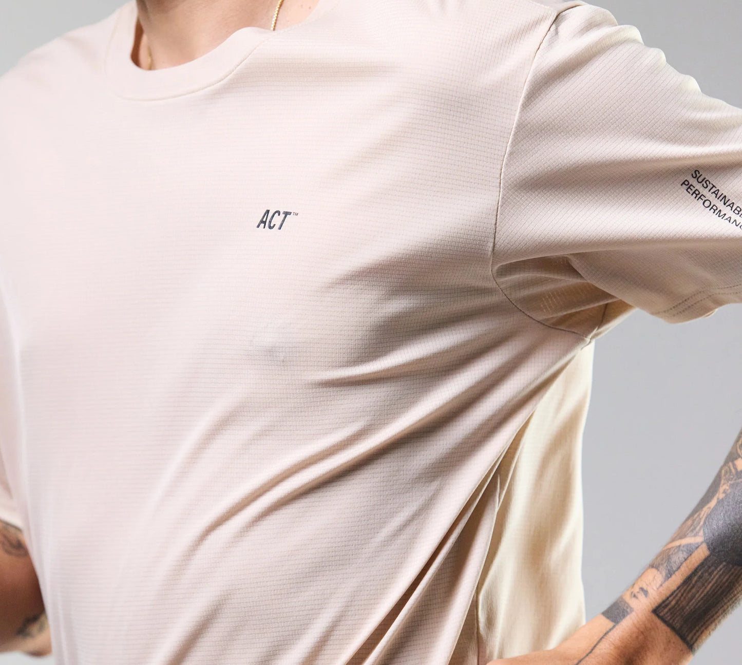Act Running - BioPerf Tee - beige - teeshirt running hommes