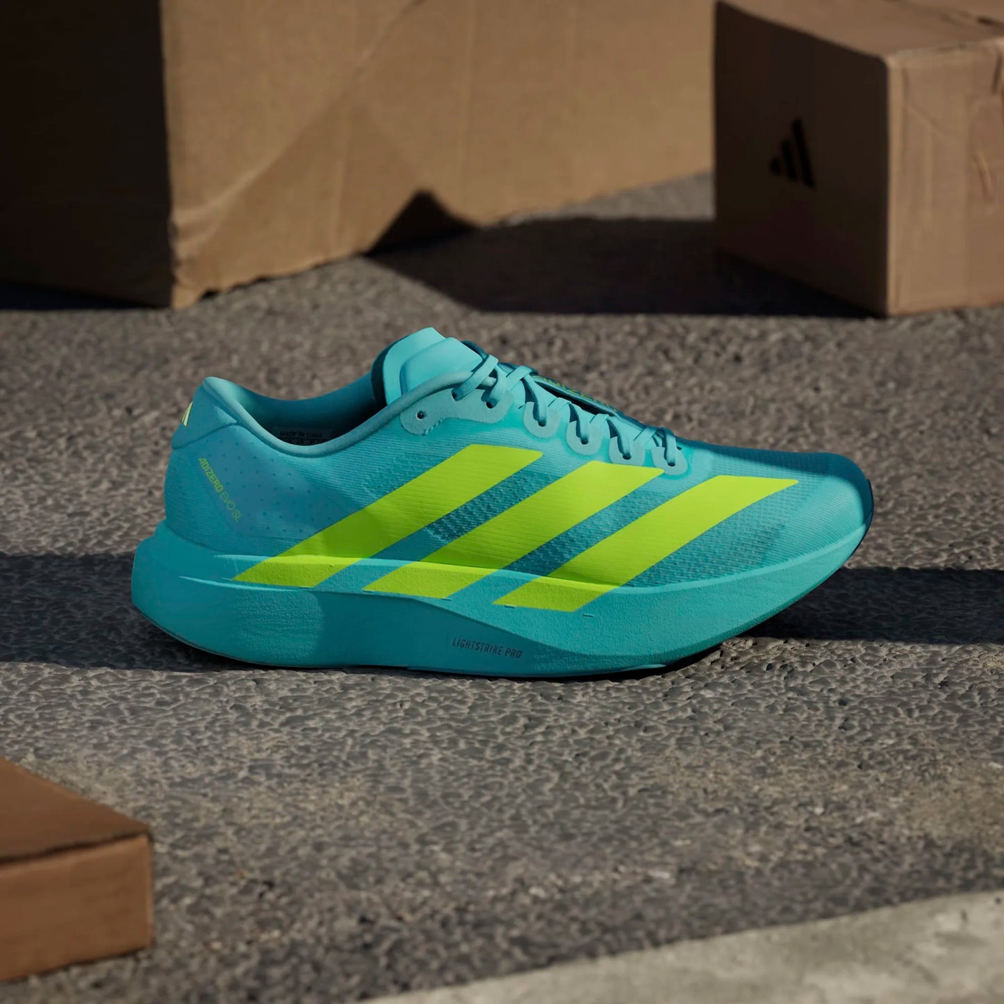 Adidas - Adizero Evo SL - flash aqua / lucid lemon / mint ton - Chaussures running hommes