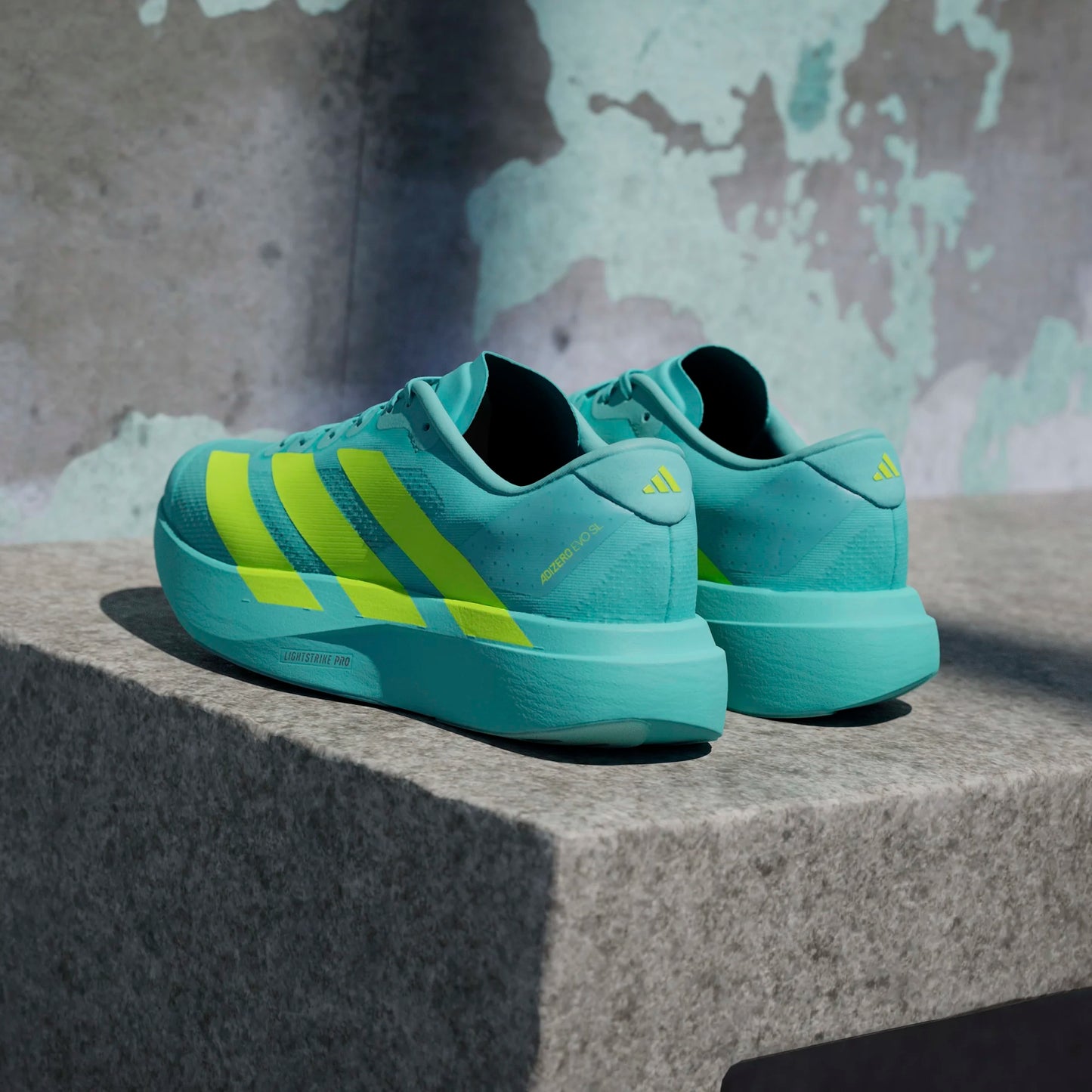 Adidas - Adizero Evo SL - flash aqua / lucid lemon / mint ton - Chaussures running hommes