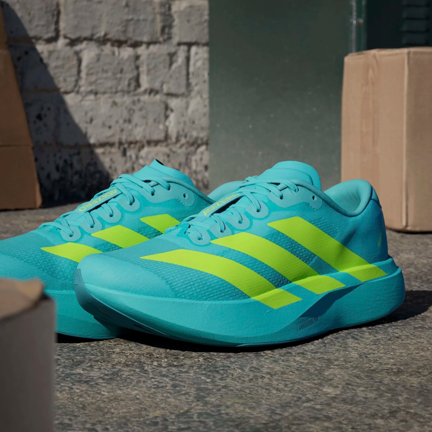 Adidas - Adizero Evo SL - flash aqua / lucid lemon / mint ton - Chaussures running hommes