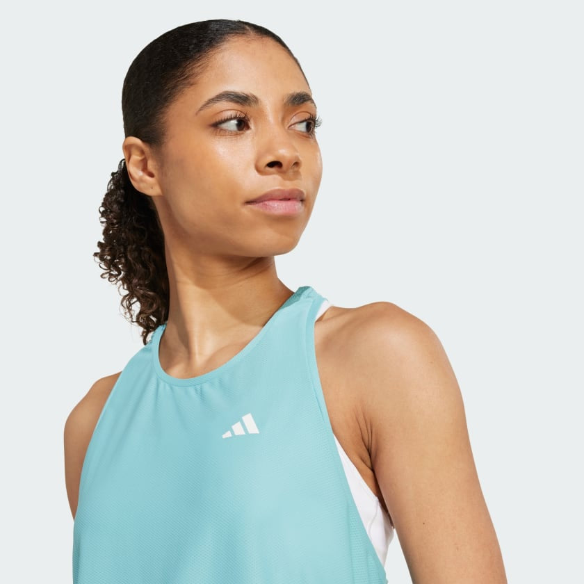 Adidas - On The Run B Tank - mint ton - débardeur running femmes
