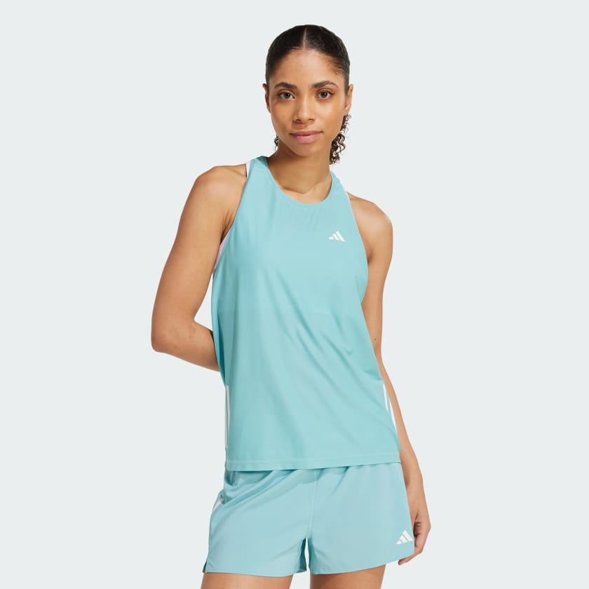 Adidas - On The Run B Tank - mint ton - débardeur running femmes