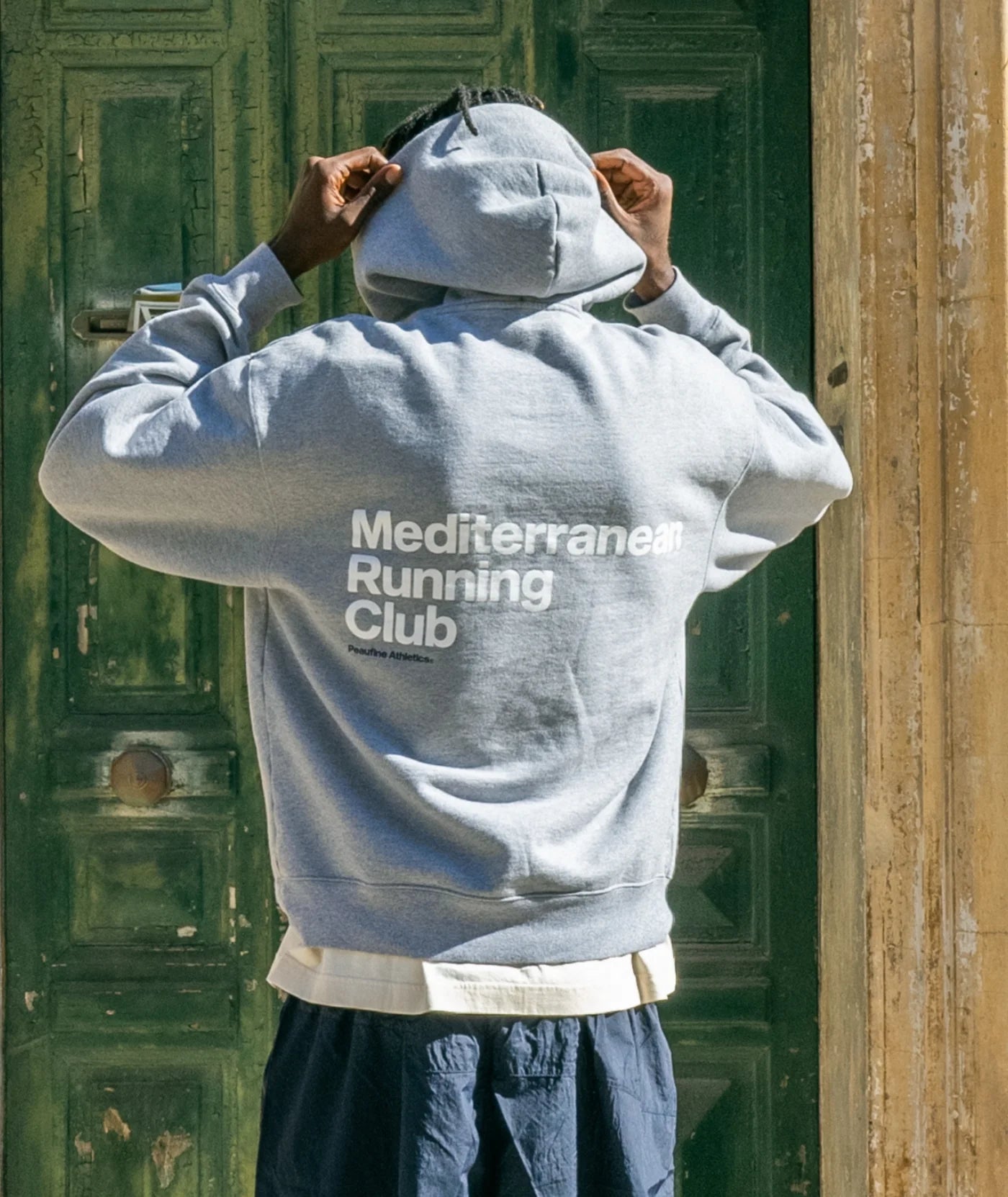 Peaufine Athletics - Heavyweight Hoodie Mediterranean Running Club - Heather grey - Sweat-shirt Hommes