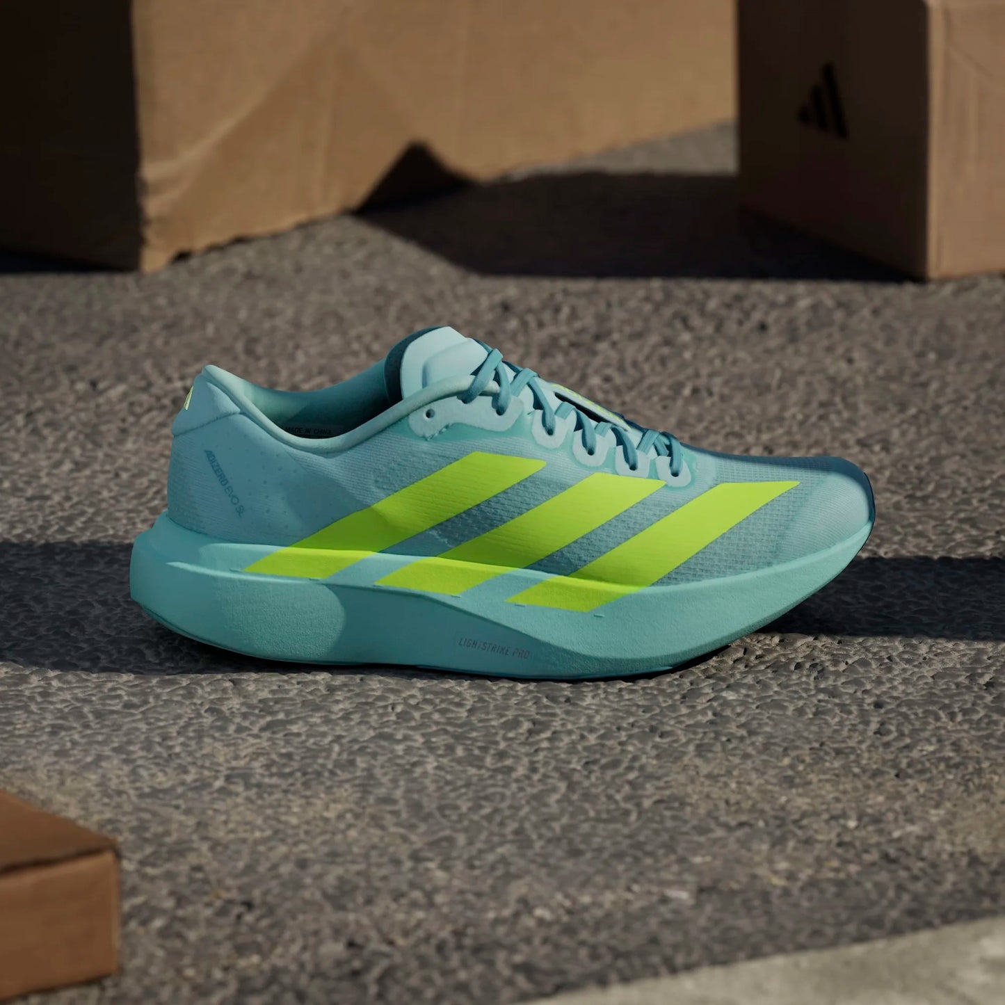 Adidas - Adizero Evo SL - Semi Flash Aqua / Lucid Lemon / Mint Ton - Chaussures running femmes