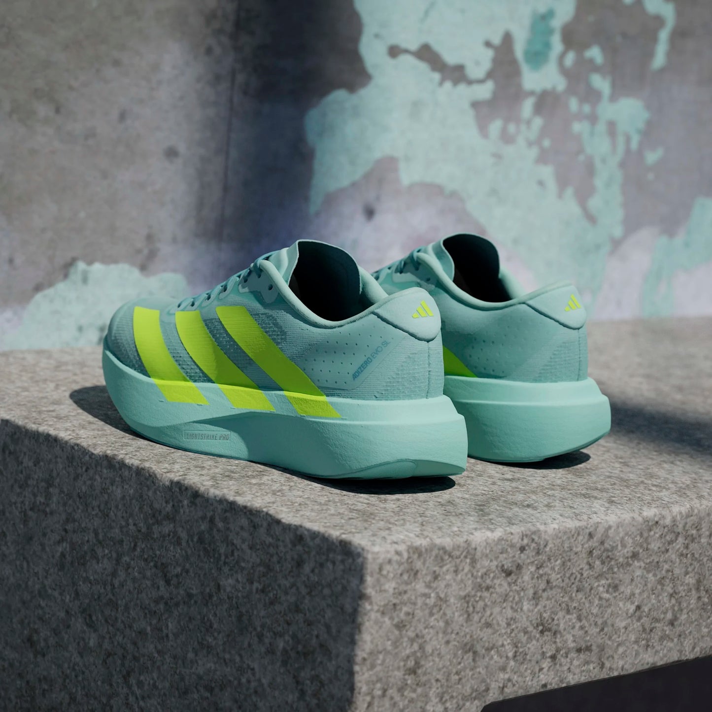 Adidas - Adizero Evo SL - Semi Flash Aqua / Lucid Lemon / Mint Ton - Chaussures running femmes