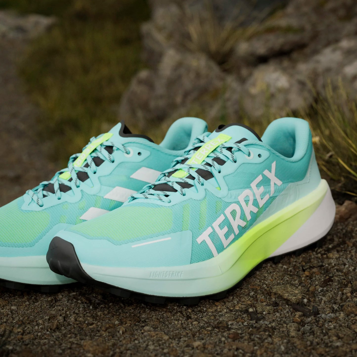Adidas - Terrex Agravic 3 - Flash Aqua / Cloud White / Lucid Lemon - Chaussures trail running hommes