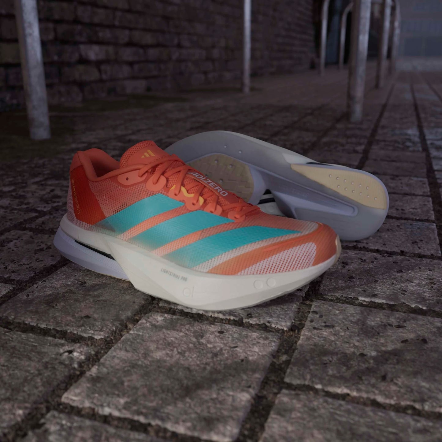 Adidas - Adizero Boston 13 - Semi Coral / Flash Aqua / Flash Orange - Chaussures running femmes