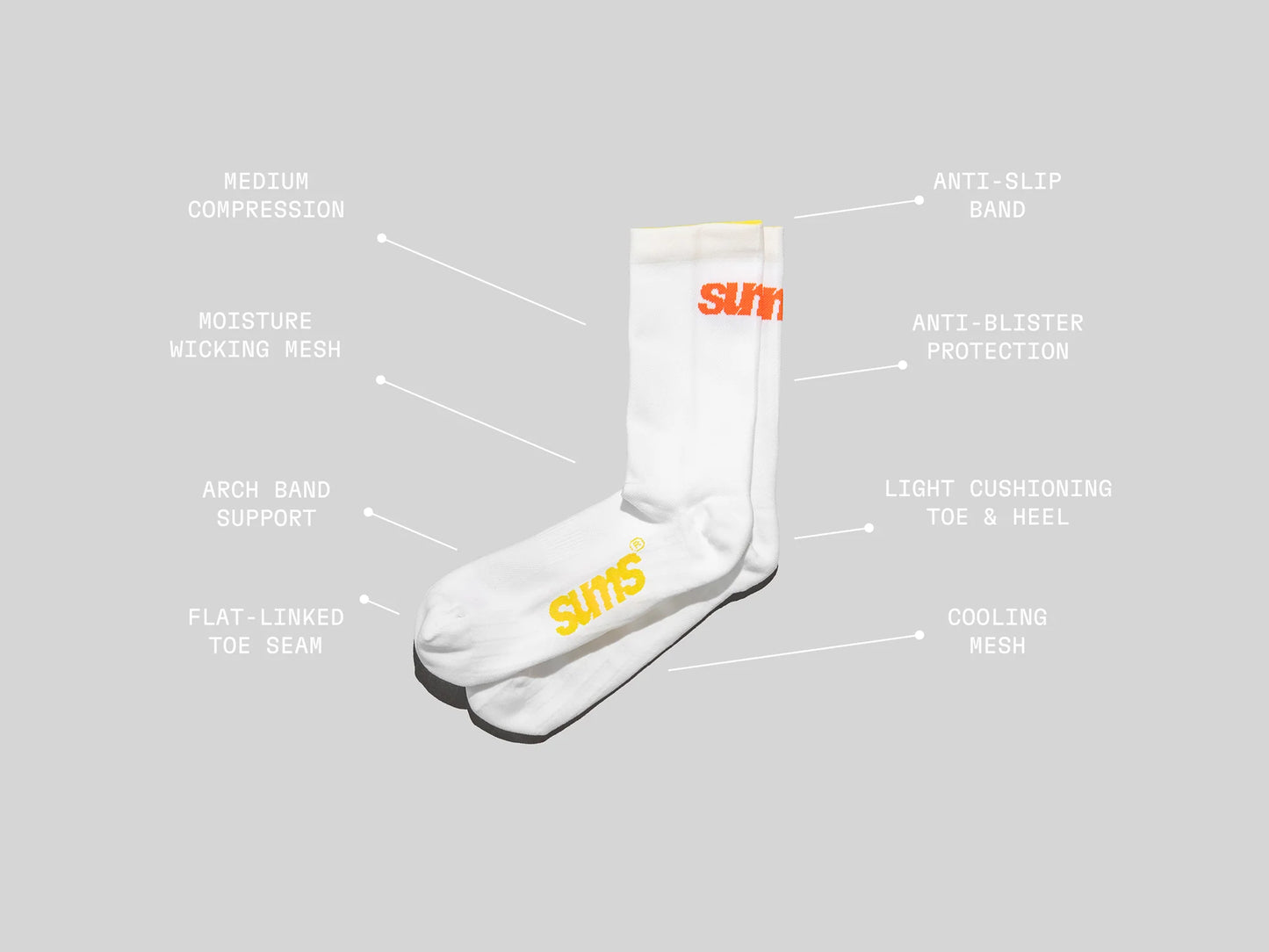 Sums Club - All Seasons Socks - white - Chaussettes Running unisexe
