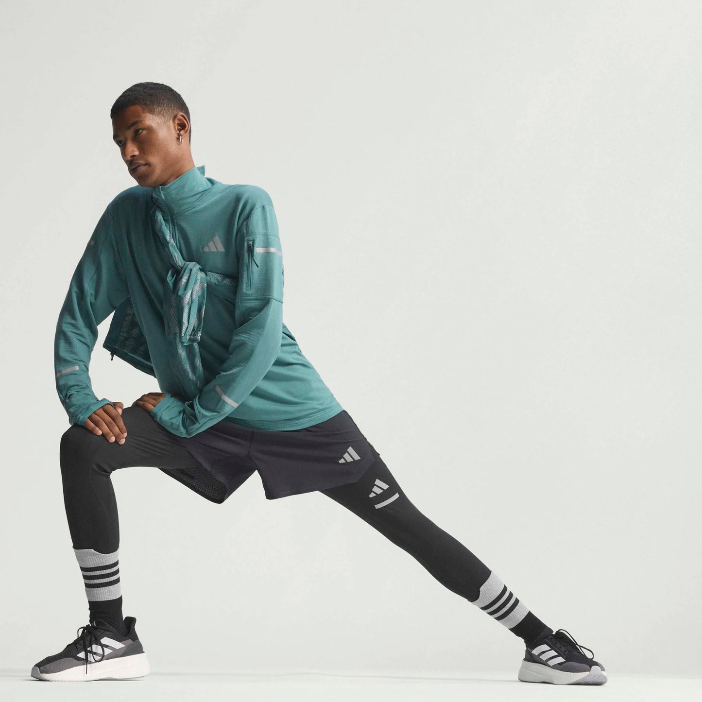 Adidas - Haut à demi-zip Climawarm+ - preloved teal - Haut de running hommes