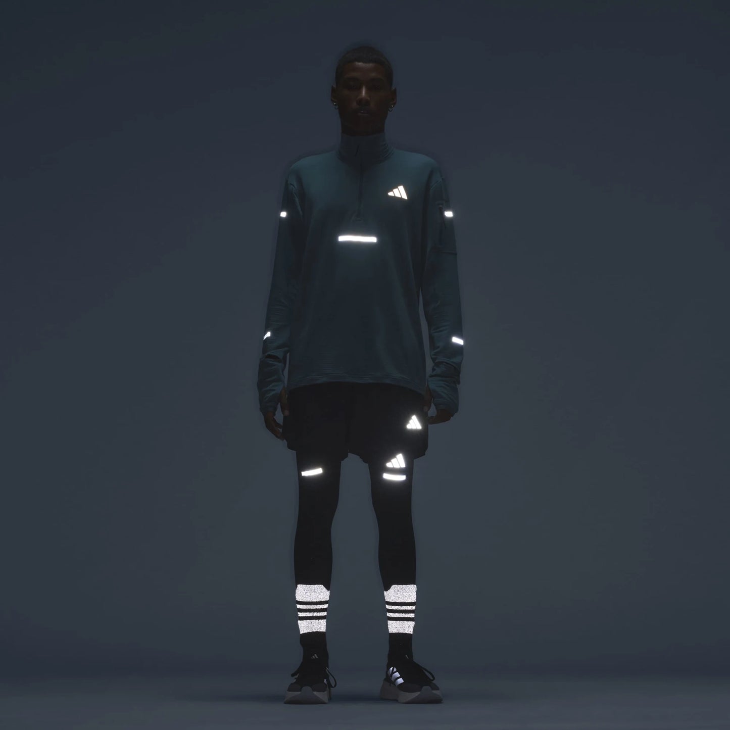 Adidas - Haut à demi-zip Climawarm+ - preloved teal - Haut de running hommes