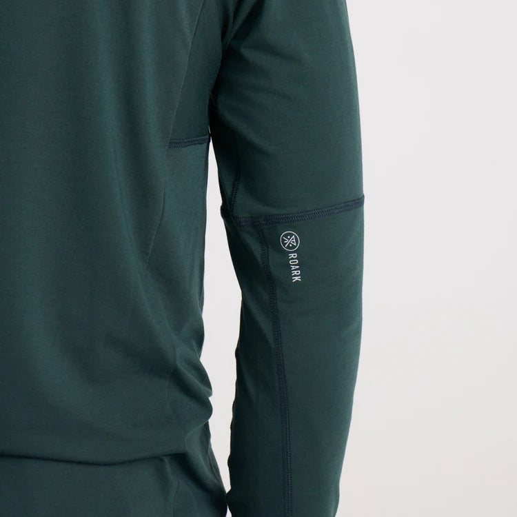 Roark Run Amok - Millcreek Merino Active Long Sleeve Tee - dark forest - teeshirt running hommes