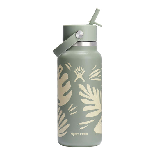 Hydro Flask - 32 oz (946 ml) Wide Mouth with Flex Straw Cap - botanical bliss agave