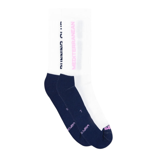 Peaufine Athletics - Vaporfeel® Socks - Mediterranean running club - white - Chaussettes Running unisexe