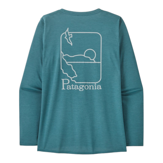 Patagonia - Women’s Long-Sleeved Capilene® Cool Daily Graphic Shirt Waters - Wetland Blue X-Dye - teeshirt running femmes