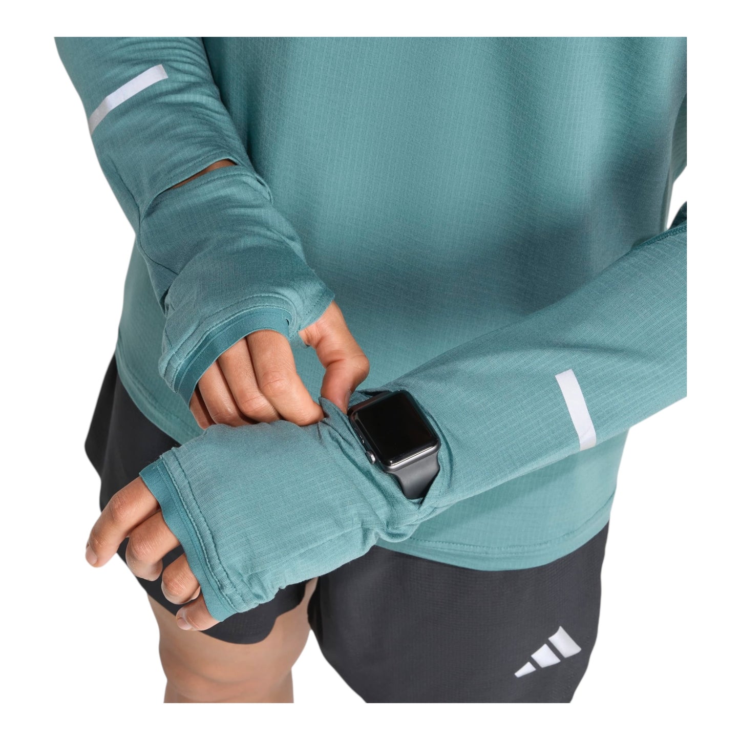 Adidas - Haut à demi-zip Climawarm+ - preloved teal - Haut de running hommes
