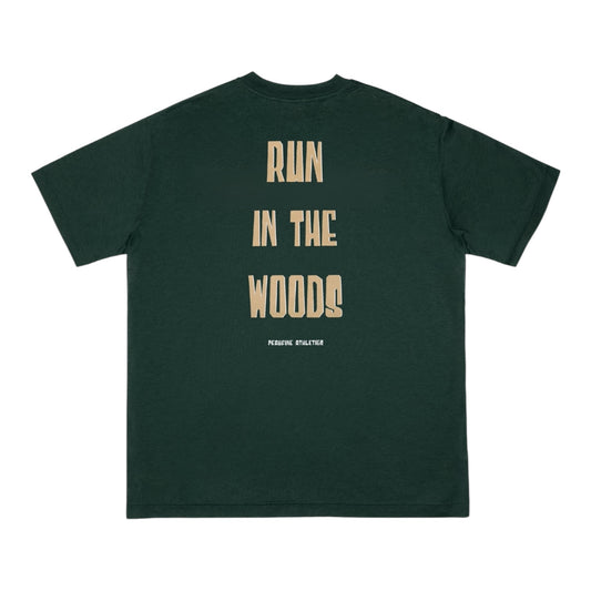 Peaufine Athletics - Wood T-shirt Run In The Woods - pine forest - Teeshirt Running Hommes