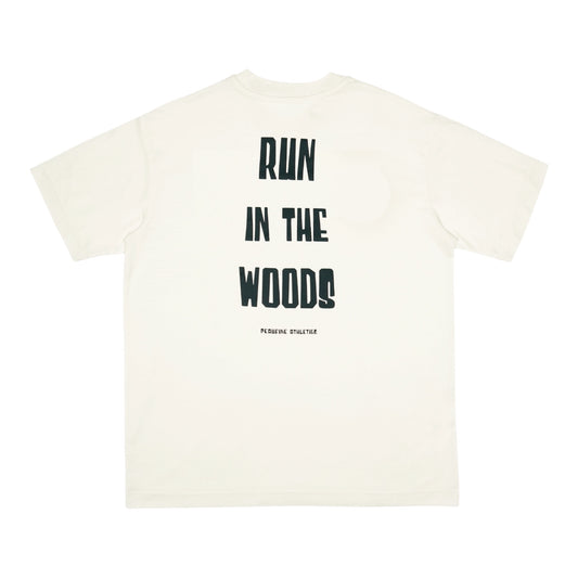 Peaufine Athletics - Wood T-shirt Run In The Woods - off white - Teeshirt Running Hommes