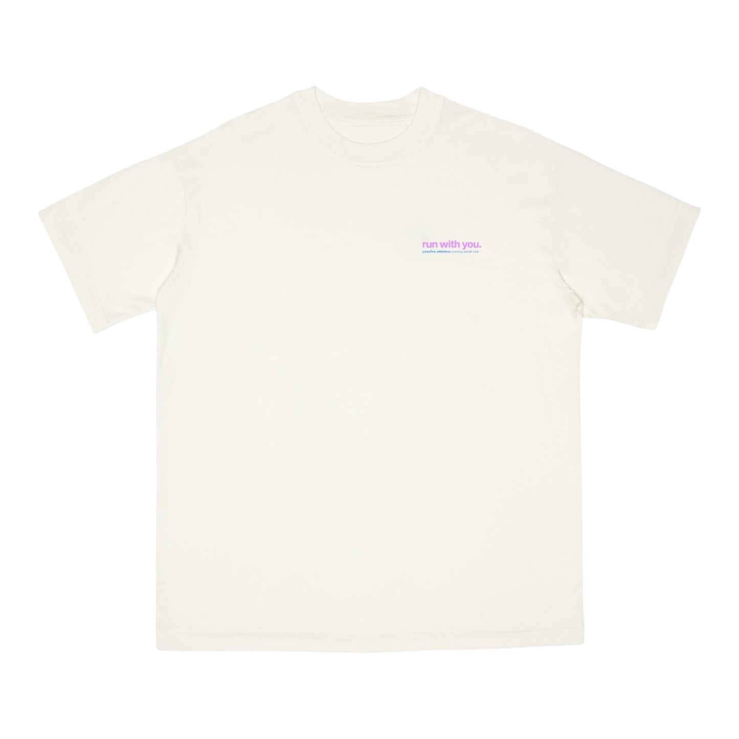 Peaufine Athletics - Wood T-shirt Wanna Run With You - off white - Teeshirt Running Hommes