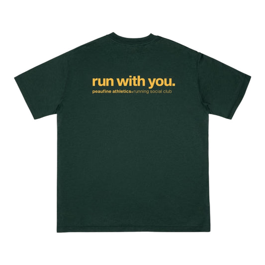 Peaufine Athletics - Wood T-shirt Running Social Club - pine forest - Teeshirt Running Hommes