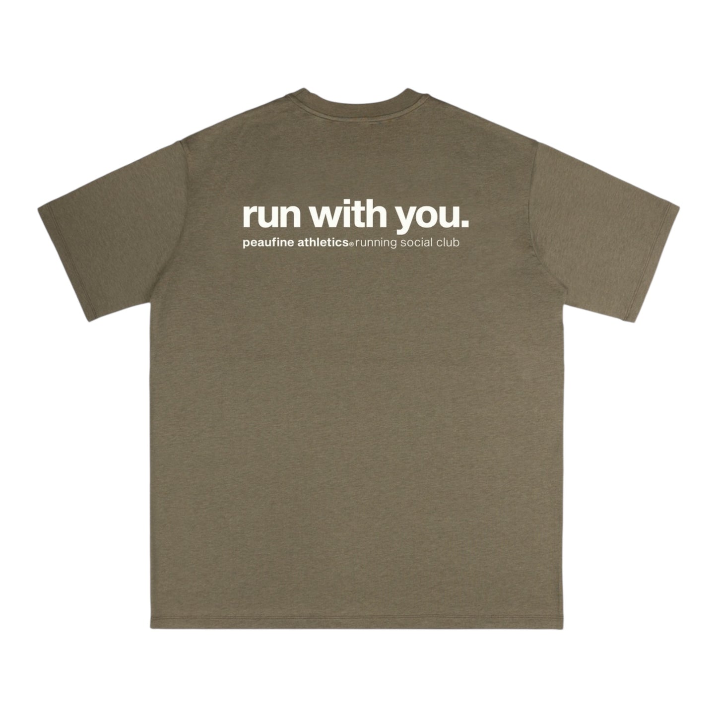 Peaufine Athletics - Wood T-shirt Running Social Club - kaki - Teeshirt Running Hommes