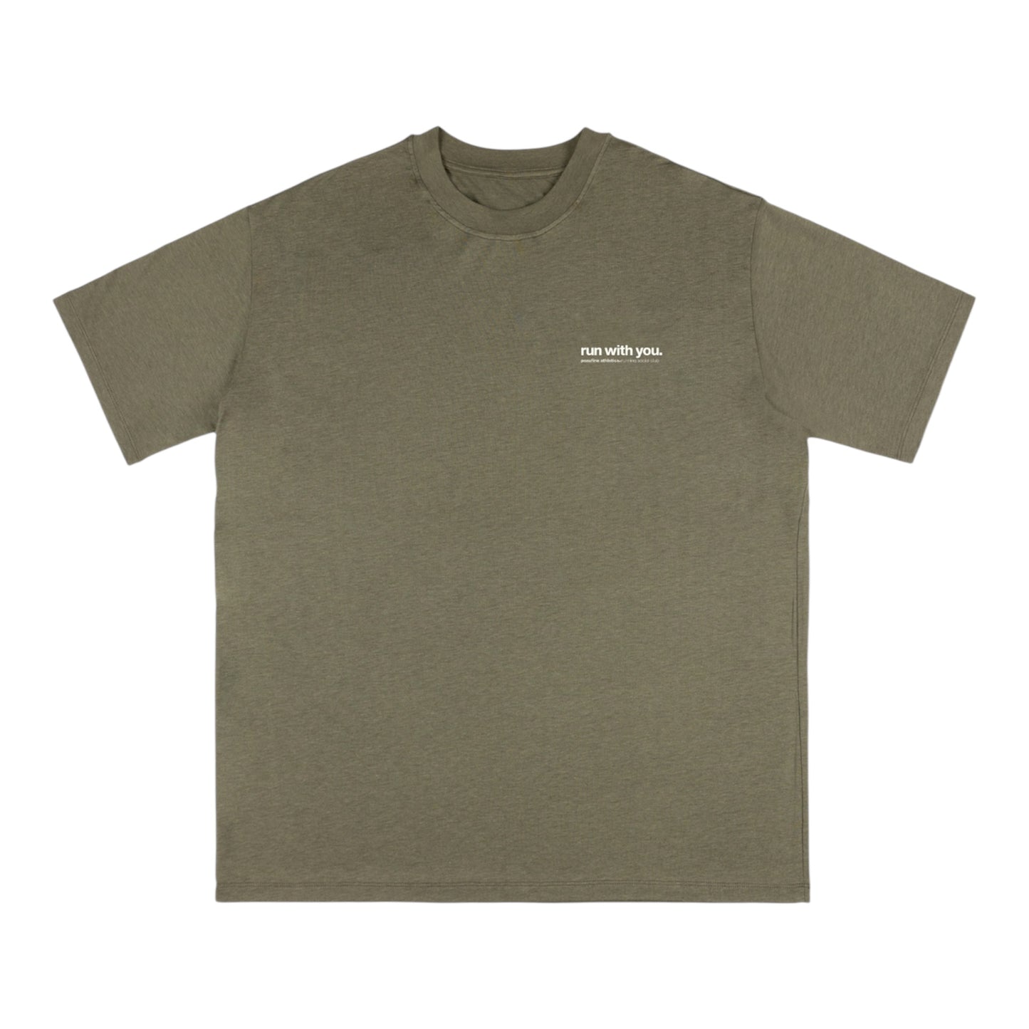 Peaufine Athletics - Wood T-shirt Running Social Club - kaki - Teeshirt Running Hommes
