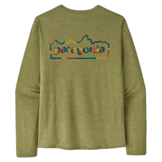 Patagonia - Men's Long-Sleeved Capilene® Cool Daily Graphic Shirt - Buckhorn green X-Dye - teeshirt running hommes