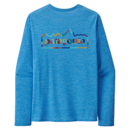 Patagonia - Men's Long-Sleeved Capilene® Cool Daily Graphic Shirt - Vessel Blue X-Dye - teeshirt running hommes