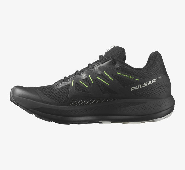 Salomon - Pulsar Trail - Black / Black / Green Gecko - Men’s trail running shoes