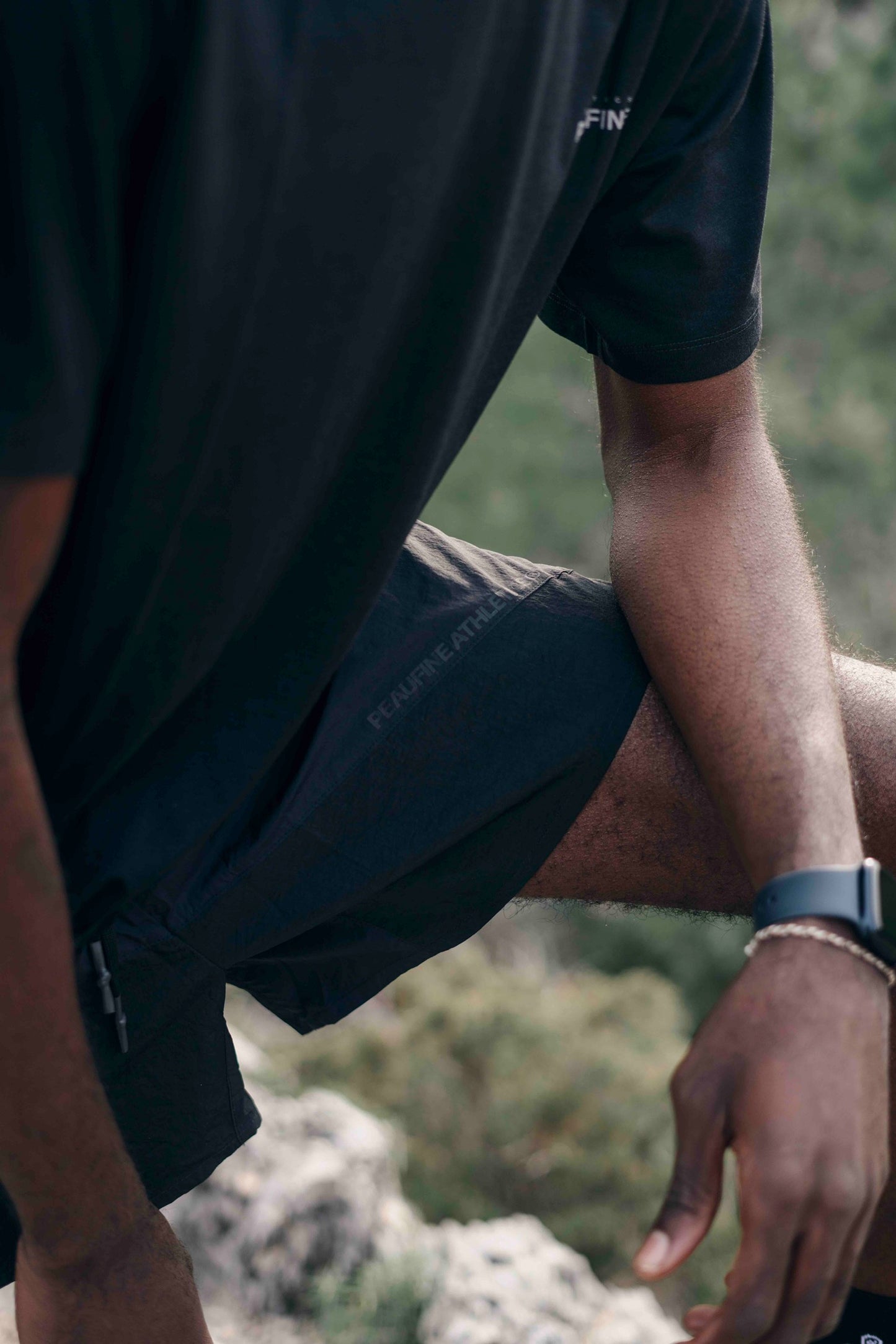 Peaufine Athletics - Patchwork Training Short V.2 - black - Short Running hommes