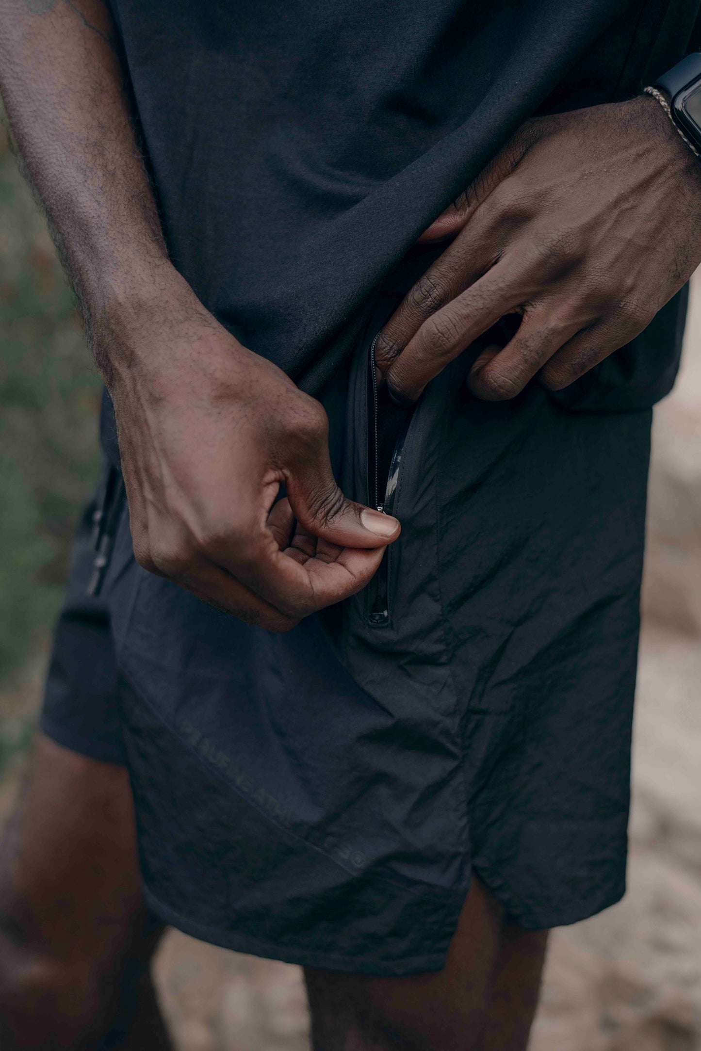 Peaufine Athletics - Patchwork Training Short V.2 - black - Short Running hommes