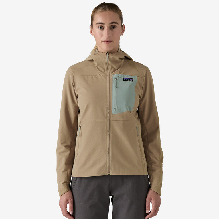 Patagonia - W’s R1® CrossStrata Hoody - seabird grey - Haut technique running femmes