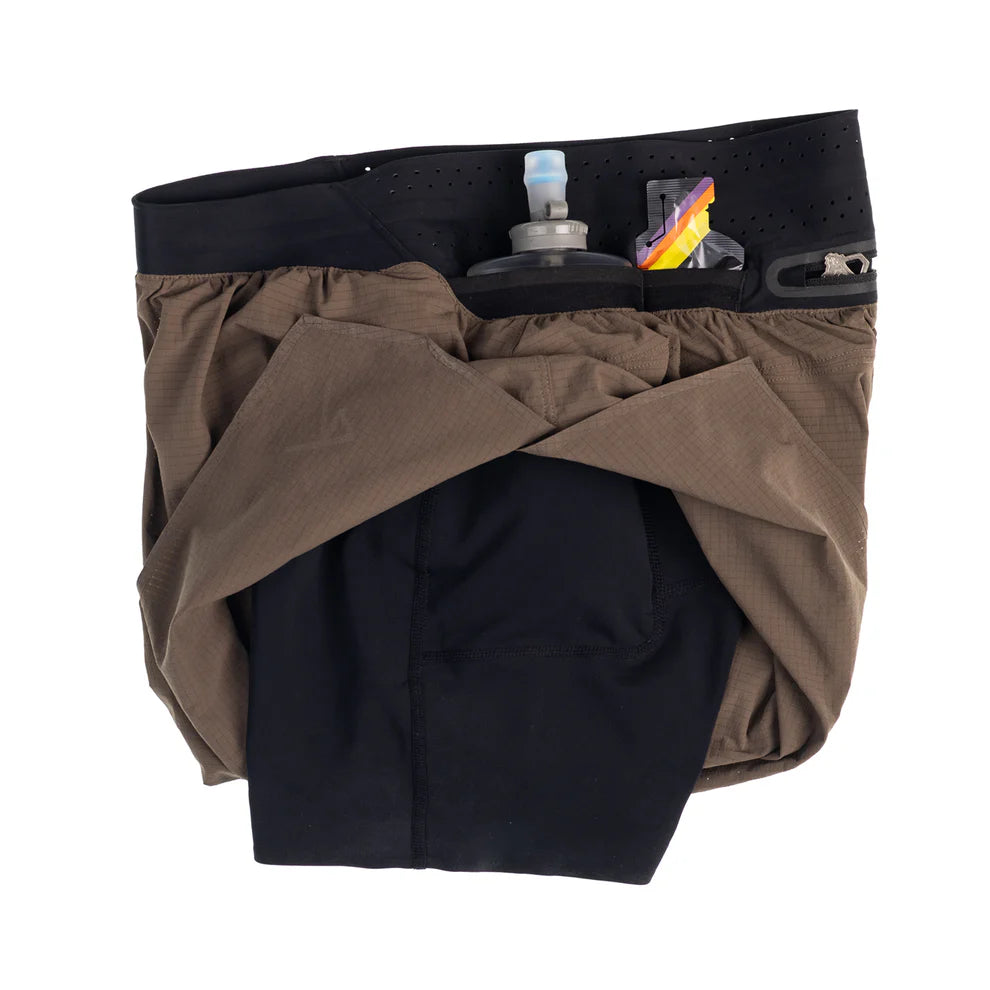Raide Research - Men's TrailTech Short - bark brown - Short running hommes