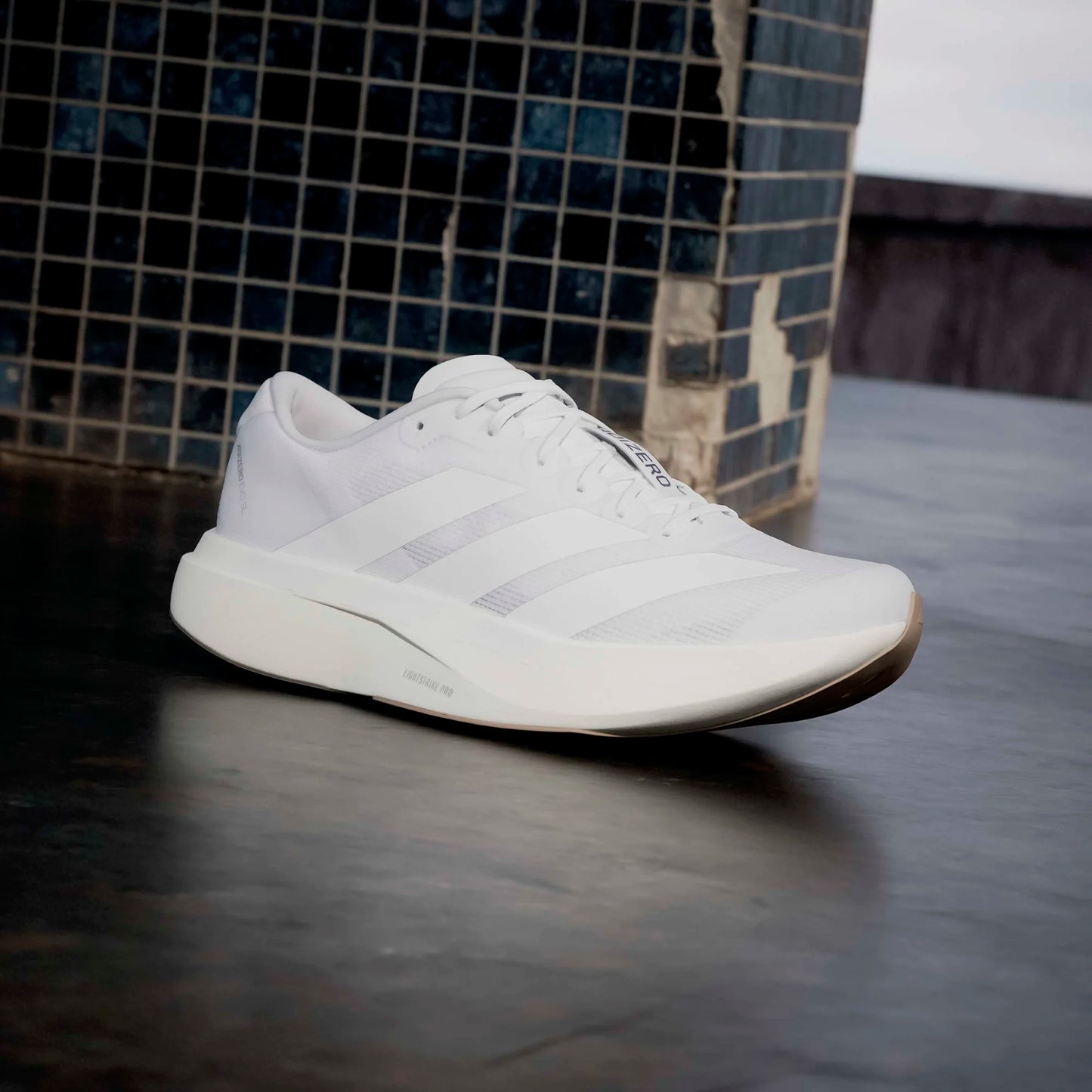 Adidas - Adizero Evo SL - Cloud White / Cloud White / Warm Sandstone - Chaussures running hommes