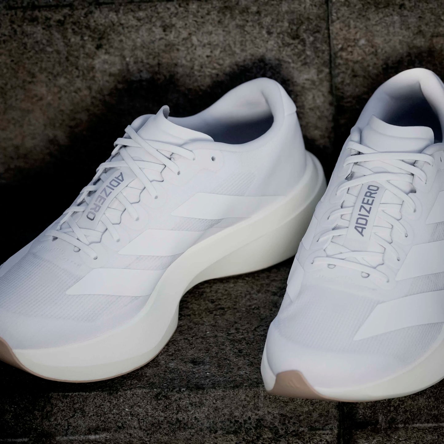Adidas - Adizero Evo SL - Cloud White / Cloud White / Warm Sandstone - Chaussures running hommes