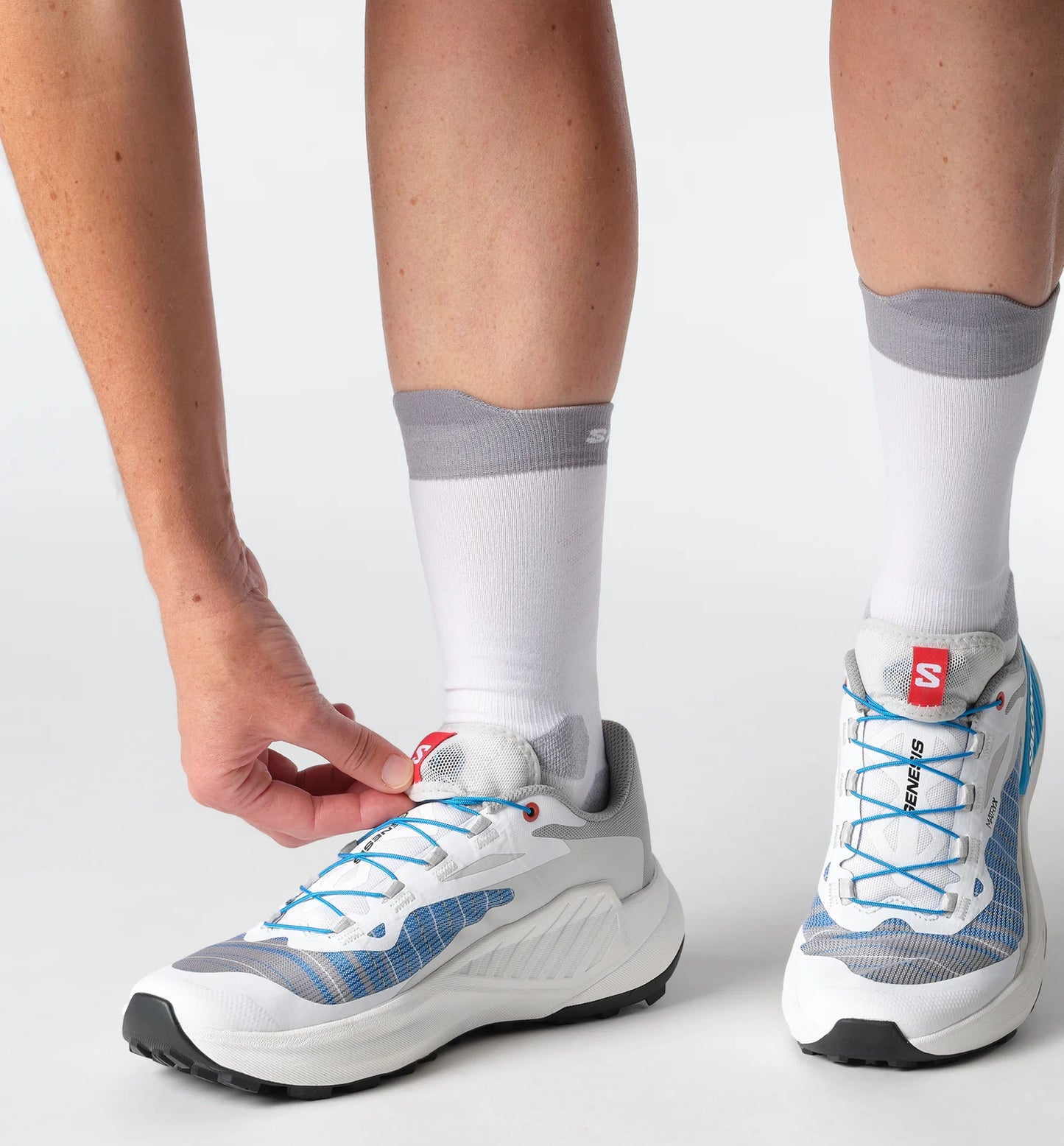 Salomon - Genesis - White / Lunar Rock / Transcend Blue - Chaussures trail running femmes